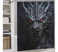 LMYmoney Black Dragon Shower Curtain Waterproof Mould Quick Drying Proof Resistant Bath Curtains for Shower with Hooks 69.69x70.87Inch（177x180cm）