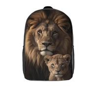 LMYmoney Children's Backpacks 3d Kids Backpack King of Forest And His Son Schoolbags Kids Backpack School Bags Toddler Student Fashion Bag Daypack for Boys Girls 17inch