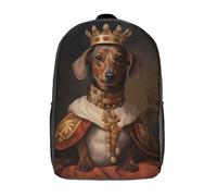 LMYmoney Dachshund Dog King Europe Ronaldo Backpack, Children's Backpack, Student School Bag, Book Bag, 3D Printed School Bag For Boys And Girls, 17inch