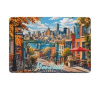 LMYmoney Montreal Cityscape Rug 150 X 100 Cm, Soft Non Slip New Year Gift | Soft living room rug for cosy seasonal interiors, 150 x 100 cm compact size; for smaller indoor spaces