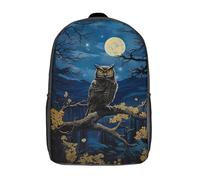 LMYmoney Owl Under Moonlight Ronaldo Backpack, Children's Backpack, Student School Bag, Book Bag, 3D Printed School Bag For Boys And Girls, 17inch