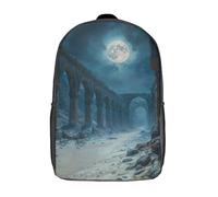 LMYmoney Ruined Arches Under Moonlight Backpack School Bag Backpack For Girls Boys Backpacks Large Capacity Kids Backpack Lightweight School Bags For Kids Students 17inch