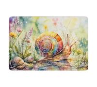 LMYmoney Snail Art Watercolor Area Rug 150 X 100 Cm, Soft Printed | Short pile area rug for cosy winter rooms, PVC dot non slip backing; for bedroom floor styling