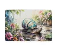 LMYmoney Snail Art Watercolor Rug 150 X 100 Cm, Soft Printed for Bedside | Practical housewarming gift: living room rug with short pile surface; for smaller indoor spaces