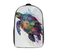 LMYmoney Turtle Watercolors Backpacks, Kids Backpack Student School Bag 3D Printed Travel Backpacks Fashion Accessory Backpack Children Waterproof School Bags 17inch