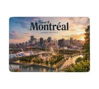 LMYmoney Visit Montreal Area Rug 150 X 100 Cm, Soft Short Pile for Bedroom | Printed living room rug - helps improve grip on suitable dry floors; easy hand-wash care; for guest room and reading corner