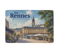 LMYmoney Visit Rennes Rug 150 X 100 Cm, Soft Non Slip Christmas Home Decor | Non slip bedroom rug with clear heat transfer print; adds a soft decorative accent; for guest room and reading corner
