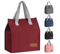 lmytdo Lunch Bags for Women Men, Portable Insulated Lunch Bag Water-Resistant Leak-Proof Lunch Box Tote Bag for Kids Girls Boys Adults, Thermal Cooler Bag for Work School Picnic Travel (Red)