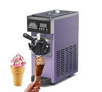 LMYYDES Single Flavor Commercial Soft Ice Cream Maker, 5.3-7.4 Gal/Hr Soft Serve Ice Cream Machine Self-Cleaning, High Productivity for Snack Bar Purple