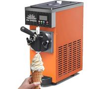 LMYYDES Single Flavor Commercial Soft Ice Cream Maker, 5.3-7.4 Gal/Hr Soft Serve Ice Cream Machine Self-Cleaning, High Productivity for Snack Bar Orange