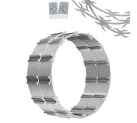 LMYYGOO 150FT Razor Wire, Galvanized Steel, 3 Rolls, Silver, with Sign