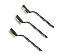 Lmyzcbzl Mini Wire Brush - 3 Pcs Small Brass Wire Brushes for Cleaning Masonry, Stove, Sink, Dust and Rust