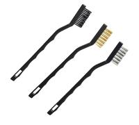 Lmyzcbzl Mini Wire Brush, 3 Pcs Small Wire Brushes, Wire Brush Set, Tainless Steel Brass and Nylon Bristles, for Cleaning Masonry, Stove, Sink, Dust and Rust