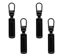 Lmyzcbzl Spare Zipper Pull, 4 Piece Metal Zipper Pull, Removable Metal Zipper Pull Tabs, Zipper Pulls Replacement, for Purse, Clothes, Jeans, Suitcase, Luggage, black