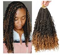 LMZIM 8 Packs Crochet Braids 8 Pieces Bohomian Box Curly Braids 16 Holders / Pack of 3 Box Synthetic Hair for Black Women T27