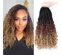 LMZIM Goddess Box 14 Inch Crochet 8 Pieces 3 x Crochet Braids Synthetic Hair Extensions (14" 53#) 53