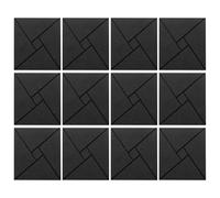 Lmzzdld 12Pcs Acoustic Panels with Self-Adhesive, 12x12x0.4In Sound Proof Foam Panels, Sound Absorbing Tile for Walls Black