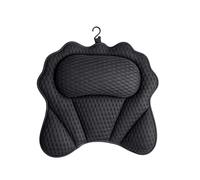 LN Cozy CORNE 4D Air Mesh Bath Pillow - Ergonomic Bath Pillows for Head and Neck with 6 Powerful Suction Cups, Luxury Bathtub Cushion, Quick-Dry Bath Accessories for all Bathtub (Black)