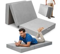 LN Cozy CORNE Folding Mattress Single, Tri-Fold Memory Foam Guest Mattress with Washable Cover & Handles, Portable Floor Mattress for Travel, Camping, Studio, Dorm, Home (90x190x10 cm)