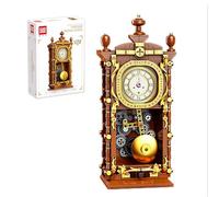 LN Cozy CORNE Retro Pendulum Clock 3D Wooden Puzzle - DIY Building Set with Real Clock Function & Linked Mechanical Pendulum - Unique Home Decor Gift for Adults, Teens 751-Piece