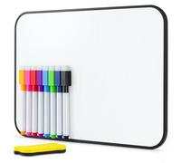 LN COZY CORNER 1 Pcs A4 Mini Whiteboard, 8.2x11.8 Inch Small Dry Erase Whiteboards, Portable Double-Sided White Board with 8 Pens and 1 Eraser, Reusable Wipe Board for Kids Classroom, Home Office Use