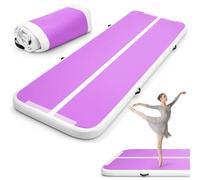 LN COZY CORNER 10FT Inflatable Air Track Mat 300×100×10cm, Waterproof Gymnastics Training Mat for Yoga, Dance, Taekwondo & Home Fitness, Fast Inflate & Foldable Air Tumbling Mat (Purple)