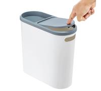 LN COZY CORNER 10L Slim Bathroom Bin with Lid, Narrow Plastic Waste Bin for Toilet, Kitchen & Office, Compact Heavy Duty Rubbish Bin for Small Spaces, White
