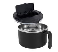 LN COZY CORNER 1200ml Rapid Ramen Bowl with Strainer Lid, Stainless Steel Instant Noodle Bowl, Noodle Cooker Container with Handle & Phone Holder for Home Office College Dorm Travel
