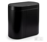 LN COZY CORNER 2 Gallon 7.5L Automatic Sensor Trash Can Motion Activated Touchless Waterproof Bathroom Bin Silent Operation with Lid Odour Locking Seal and Bag Holder (Black)