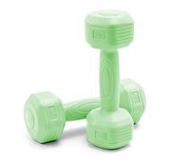 LN COZY CORNER 2PCS Neoprene Coated 1Kg Dumbbells Set for Home Fitness Strength Training Workout (Green)