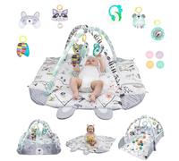 LN COZY CORNER 5-in-1 Baby Gym Active Mat, Tummy Time Mat & Ball Pit, Washable Infant Activity Gym with Detachable Sensory Toys for Baby, Ideal for Motor Skill Development & Early Learning (XL-White)
