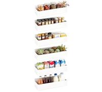 LN COZY CORNER 6 Pack Wall Mounted Spice Rack Metal Spice Rack Wall Mounted Magnetic Cabinet Door Spice Rack for Jars Storage, Kitchen, Inside Cupboard or Cabinet Doors (White)