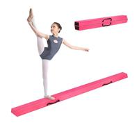 LN COZY CORNER 7FT 2.1M Folding Gymnastics Balance Beam High Density EVA Foam for Kids Gymnastics Equipment for Home Girls, Non-Slip Suede Surface for Training, Beginner to Pro (Pink)
