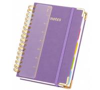 LN COZY CORNER A5 Wirebound Notebook, 300 Pages Hardcover Journal with 5 Dividers (Purple)