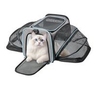 LN COZY CORNER Airline Approved Cat Carrier Large Expandable Pet Carrier for Cats Small Dogs Soft-Sided Travel Carrier with Fleece Bed Adjustable Shoulder Strap Foldable Top Loading