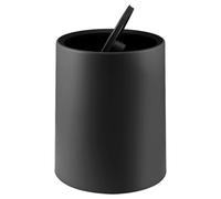 LN COZY CORNER Bathroom Bins with Swing Lid 12L Desk Compact Small Bathroom Waste Bin Space-Saving Bathroom Trash Can Mini Wastebasket for Toilet Office Bedroom Hygienic Black