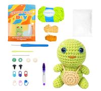 LN COZY CORNER Complete Crochet Kit for Beginners - All-in-One Crochet Starter Set, Includes Soft Yarn, Step-by-Step Video Tutorial, Easy Animal Patterns - Perfect Creative Gift (Turtle)