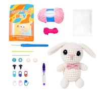 LN COZY CORNER Complete Crochet Kit for Beginners - All-in-One Crochet Starter Set, Includes Soft Yarn, Step-by-Step Video Tutorial, Easy Animal Patterns - Perfect Creative Gift (Rabbit)