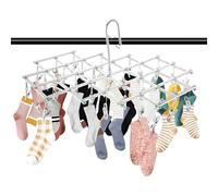 LN COZY CORNER Drying Rack Clip 35 Clip Hook Drying Rack Stainless Steel Drying Rack Foldable Hanging Lingerie Drying Rack Lingerie Drying Clip Laundry Clip For Underwear Socks Bras Gloves Silver