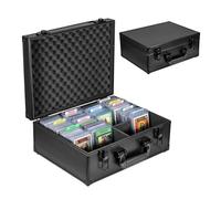 LN COZY CORNER Graded Card Storage Box Trading Card Storage Box Portable Card Holder for PSA, BGS, SGC, CSG Slabs Top Loaders and Sports/MTG Trading Cards (Black, 38x30x15cm)