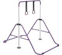 LN COZY CORNER Gymnastics Bar,Adjustable Horizontal Bar Gymnastics Training Kip Bar Gymnastics Equipment for Home Indoor outdoor (With Rings, Purple)