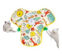 LN COZY CORNER Hide and Seek Interactive Cat Toy - Automatic Moving Feather Toy with Motion Sensor & 3 Modes, USB Rechargeable, Mouse Squeaky Sound, Self-Play for Indoor Cats, Kittens (Yellow)