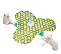 LN COZY CORNER Hide and Seek Interactive Cat Toy - Automatic Moving Feather Toy with Motion Sensor & 3 Modes, USB Rechargeable, Mouse Squeaky Sound, Self-Play for Indoor Cats, Kittens (Green)