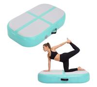 LN COZY CORNER Inflatable Air Track Mat 100×60×20cm Gymnastics Tumbling Mat Thick Yoga Training Mat PVC Waterproof Folding Air Mat for Home Gym Fitness Dance Taekwondo Exercise (Without Pump) (Green)
