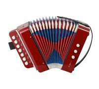 LN COZY CORNER Kids Accordion 10 Keys Mini Button Accordion Portable Musical Instrument for Beginners (Red)