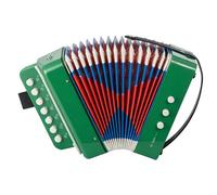 LN COZY CORNER Kids Accordion 10 Keys Mini Button Accordion Portable Musical Instrument for Beginners (Green)
