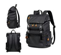 LN COZY CORNER Lightweight School Backpack Casual Daypack Hiking Rucksack for Men Women Multi-Compartment Travel Backpack for Work Sports Flight Outdoor Adventures (Black, Medium)