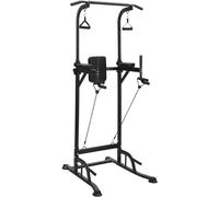 LN COZY CORNER Multi-Function Power Tower Pull Up Station, Height Adjustable Dip Bar with Resistance Bands, Home Gym Strength Training Equipment for Full-Body Workout, Supports 330 LBS