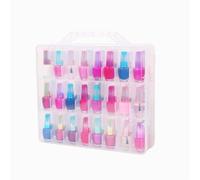 LN COZY CORNER Nail Polish Organiser Storage - 48 Bottles Clear Nail Varnish Storage Box, Double-Sided Transparent Display Rack for Nail Polish and Makeup Organising