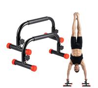 LN COZY CORNER Parallettes Bars Push Up Stands Heavy Duty Calisthenics Dip Bars 300kg Weight Capacity Strength Training Equipment Home Gym Pushup Bars (Red)